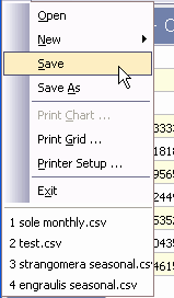 save menu
